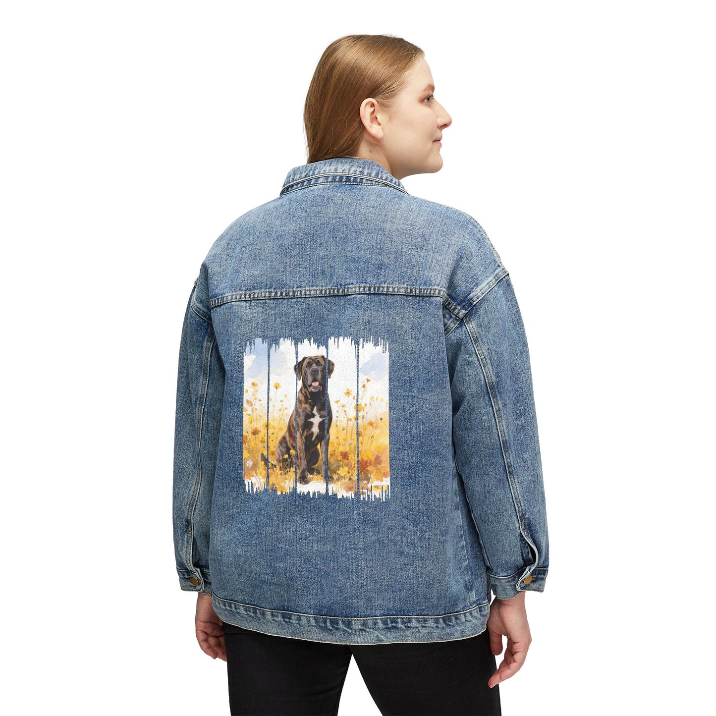 Trendy Cane Corso Dog Women's Denim Jacket, Dog Demin Jacket, Gift for Cane Corso Dog Mom, Gift for Dog Lovers, Fall Dog Style