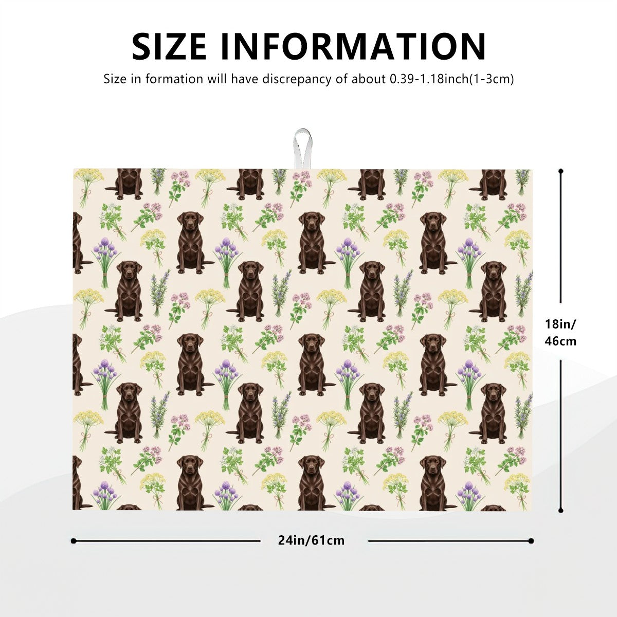 Chocolate Labrador Retriever Large Dish Drying Mat