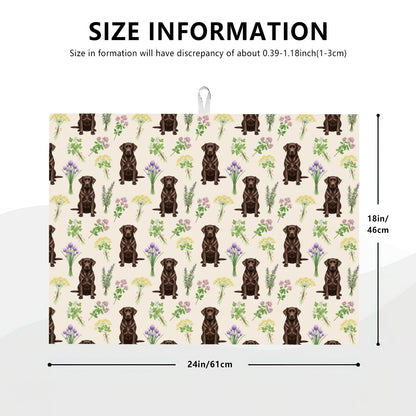 Chocolate Labrador Retriever Large Dish Drying Mat