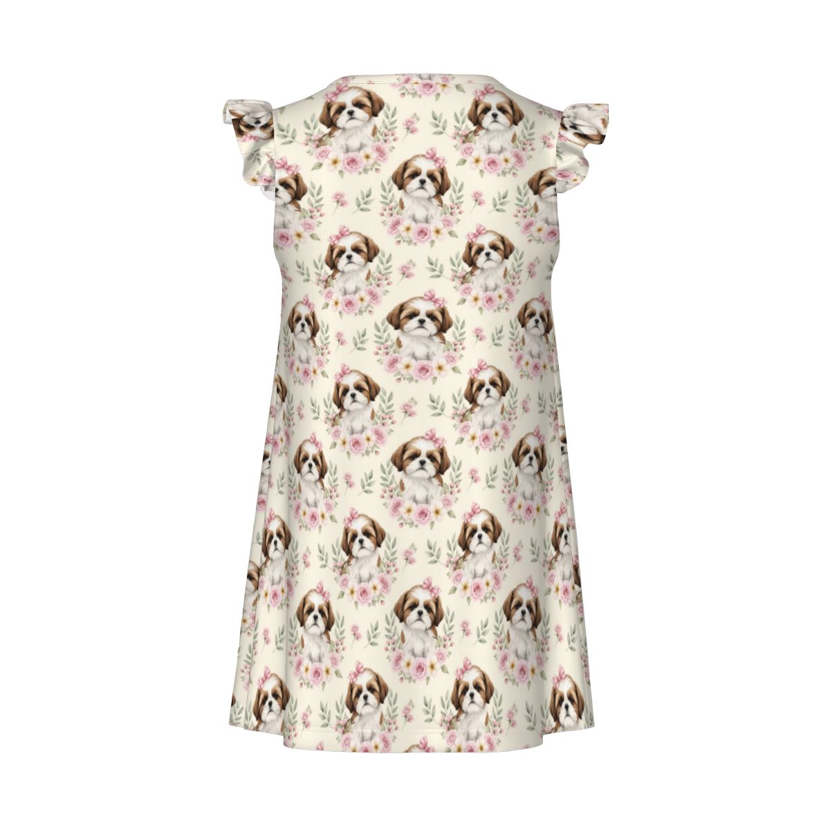 Shih Tzu Girl's Flutter Sleeve Nightgown