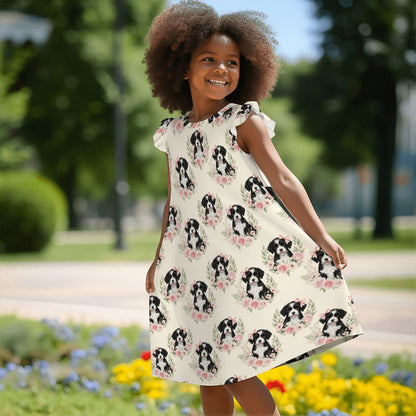 Portuguese Water Dog Girl's Flutter Sleeve Nightgown