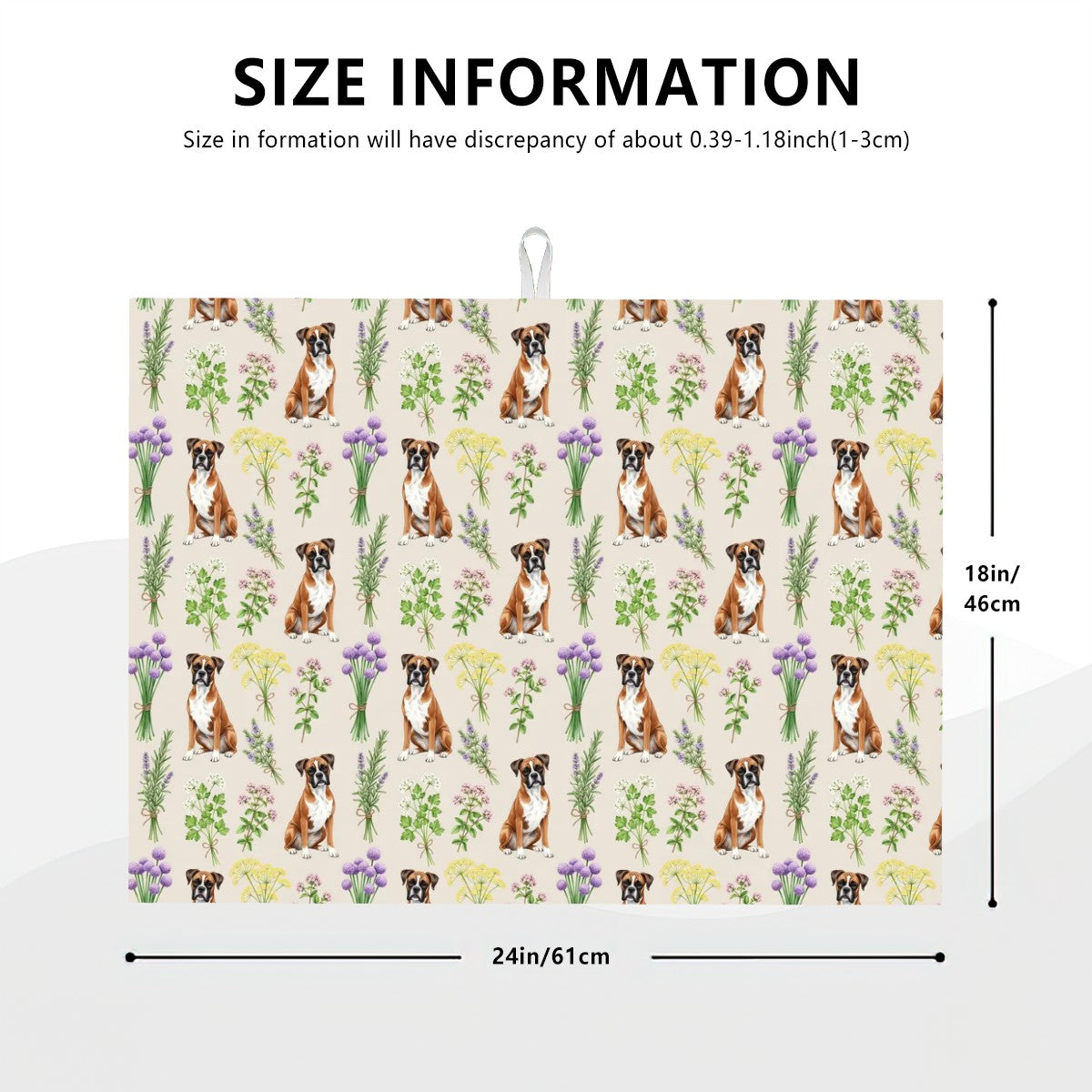 Boxer Dog Large Dish Drying Mat