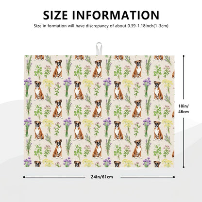 Boxer Dog Large Dish Drying Mat