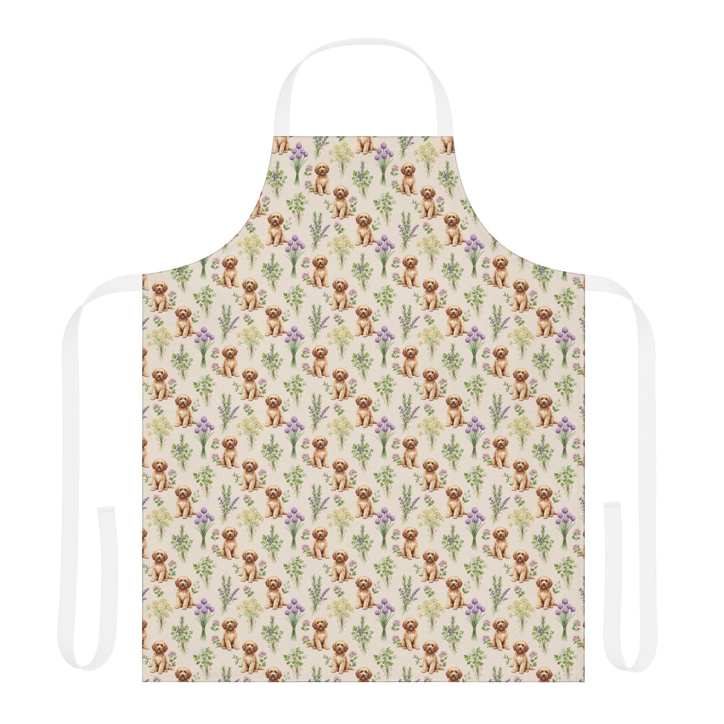 Goldendoodle Dog & Herbs Kitchen Apron
