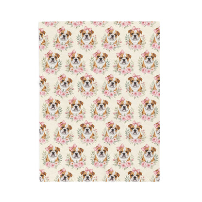 Bulldog Pink Baby Blanket, Bulldog Baby Shower Baby Girl Newborn Gift Hospital Announcement Blanket Coming Home