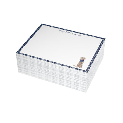 Weimaraner Navy Blue Paisley Notecard Set