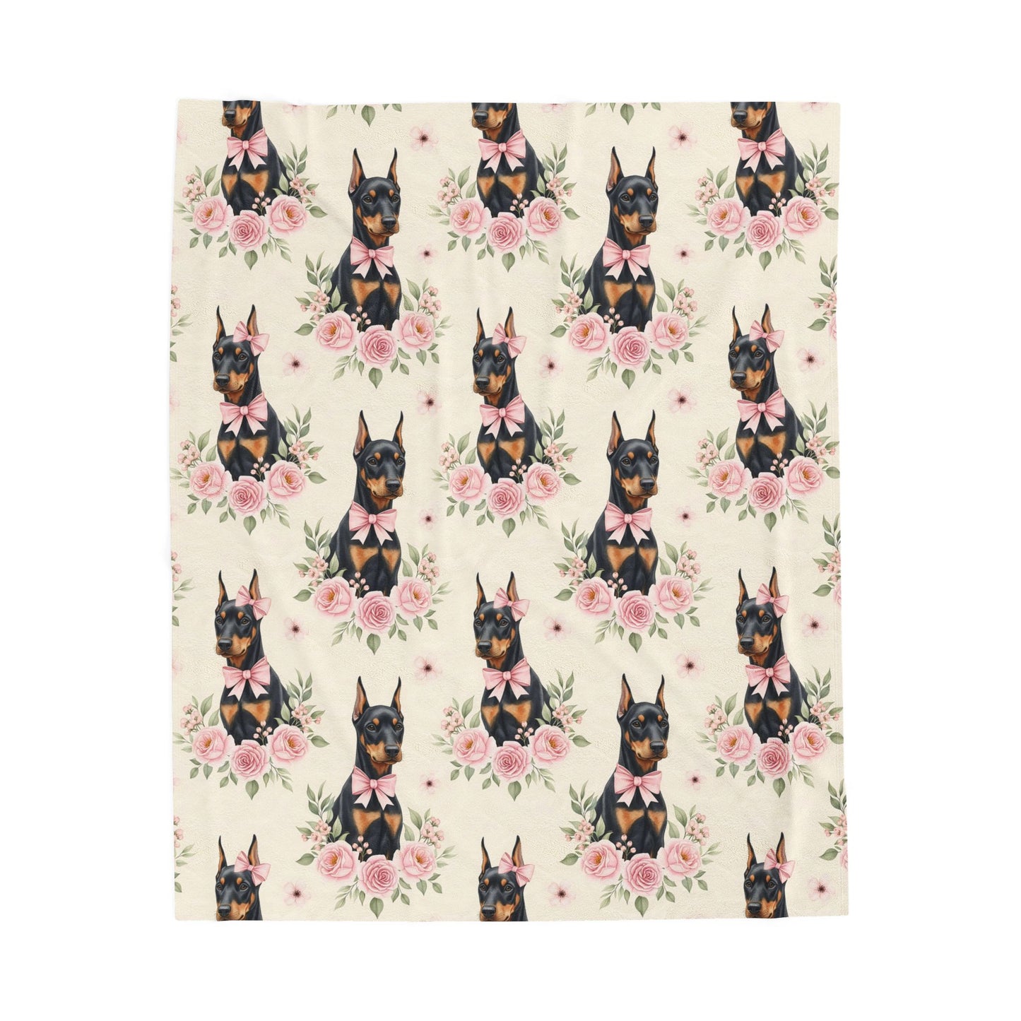 Doberman Pinscher Pink Baby Blanket, Dobie Dog Baby Shower Baby Girl Newborn Gift Hospital Announcement Blanket Coming Home