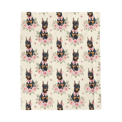 Doberman Pinscher Pink Baby Blanket, Dobie Dog Baby Shower Baby Girl Newborn Gift Hospital Announcement Blanket Coming Home