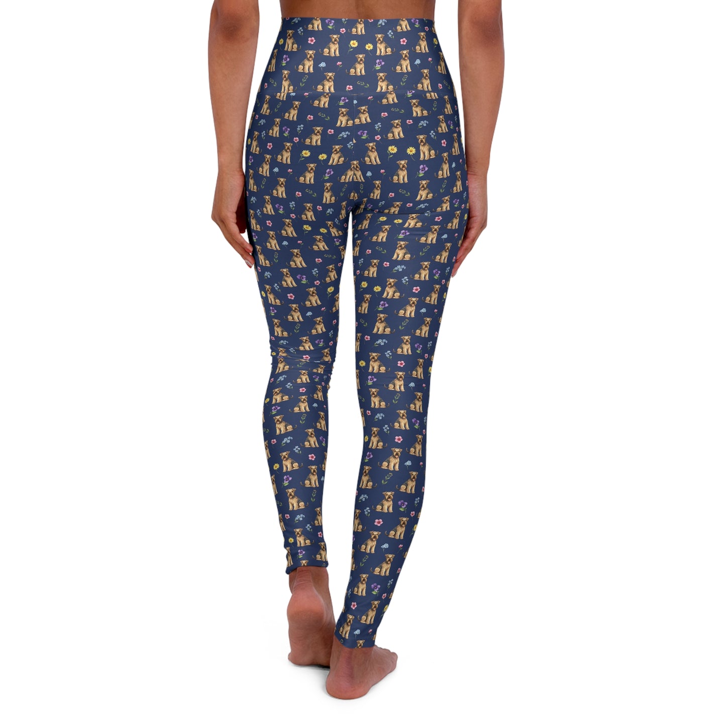 Wheaten Terrier Dog Floral High Waisted Yoga Leggings - Perfect for Fitness & Everyday Wear