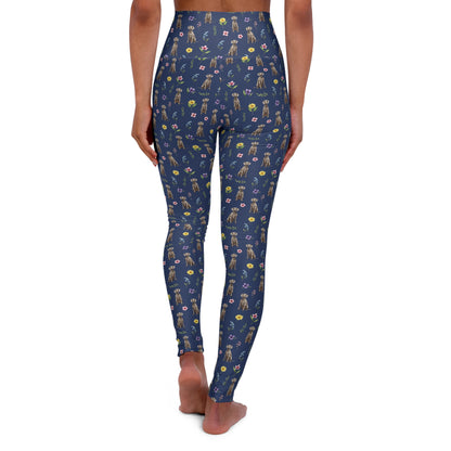 Weimaraner Dog Floral High Waisted Yoga Leggings - Perfect for Fitness & Everyday Wear