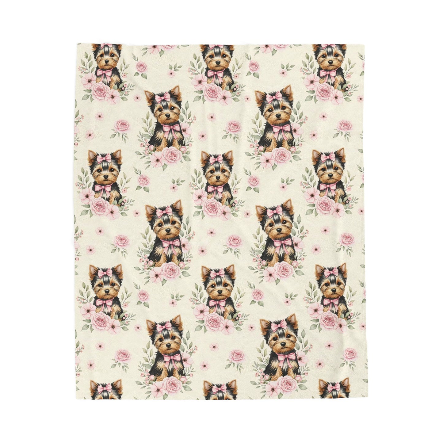 Yorkshire Terrier Pink Baby Blanket, Yorkie Dog Baby Shower Baby Girl Newborn Gift Hospital Announcement Blanket Coming Home