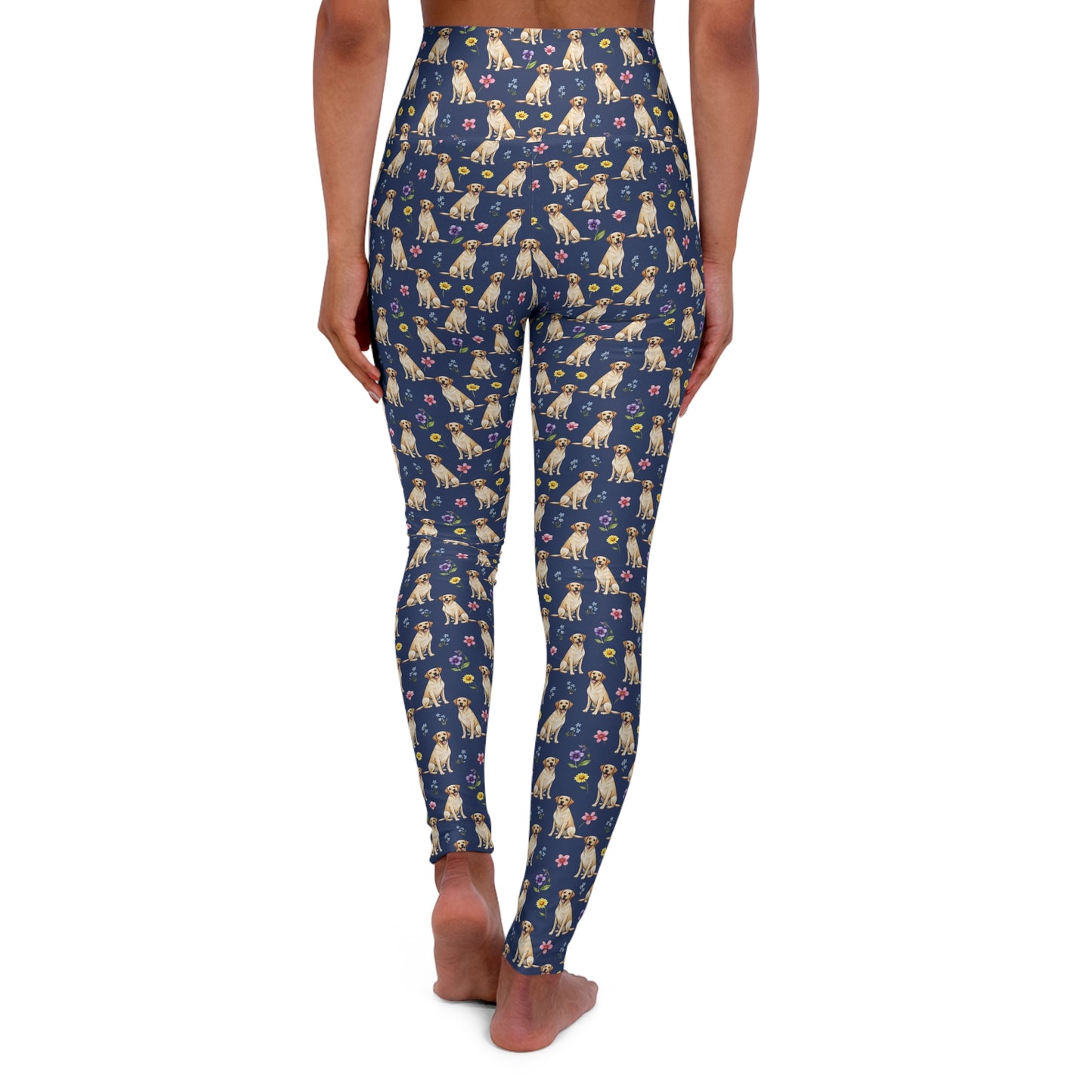 Labrador Retriever Dog Floral High Waisted Yoga Leggings - Perfect for Fitness & Everyday Wear