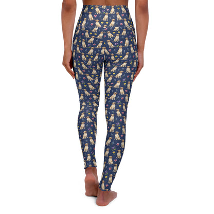 Labrador Retriever Dog Floral High Waisted Yoga Leggings - Perfect for Fitness & Everyday Wear
