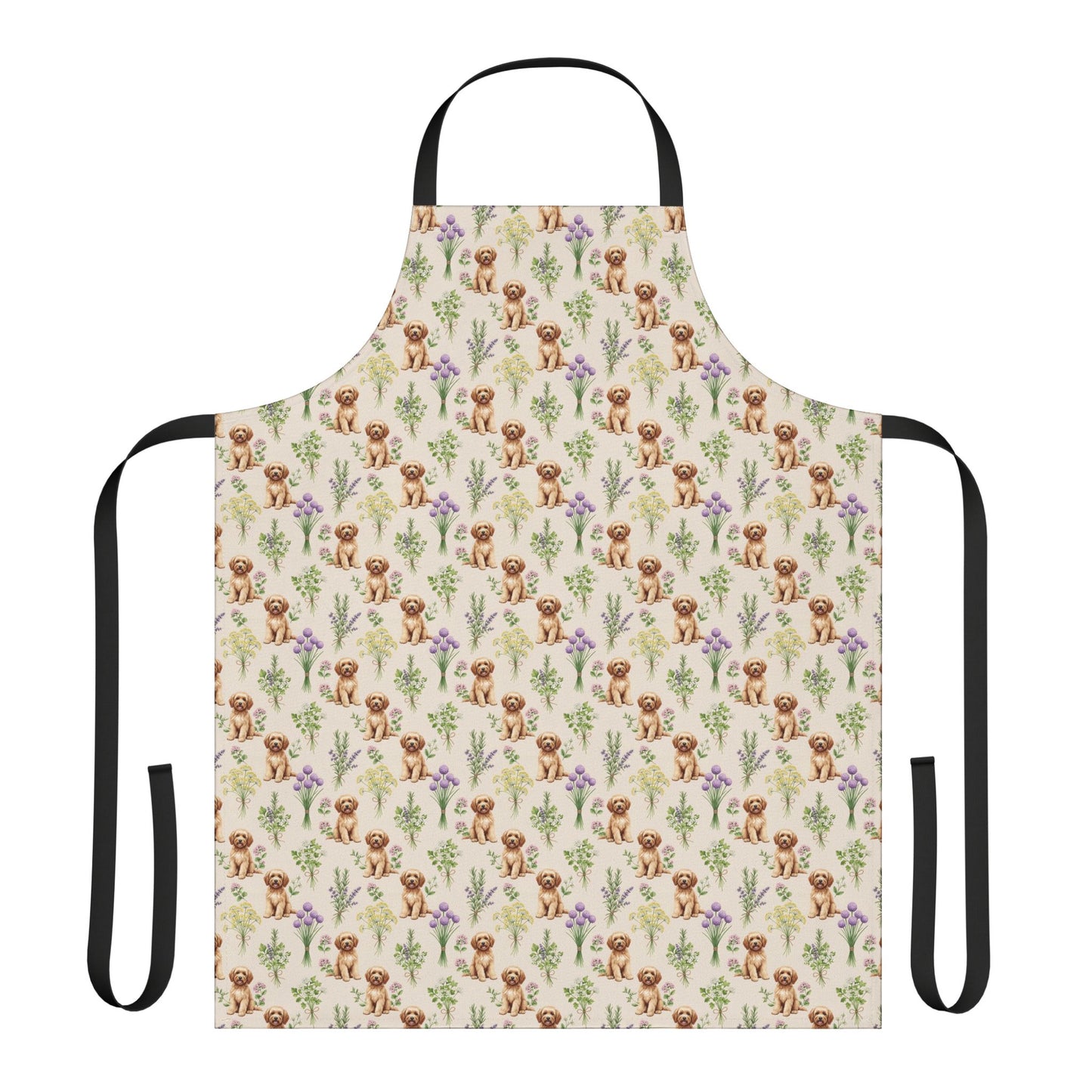 Goldendoodle Dog & Herbs Kitchen Apron
