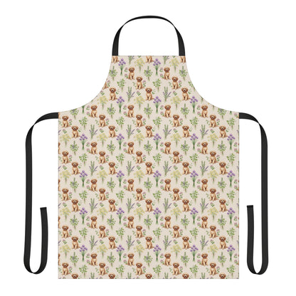 Goldendoodle Dog & Herbs Kitchen Apron