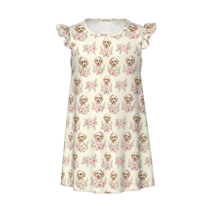 Poodle Girl's Flutter Sleeve Nightgown