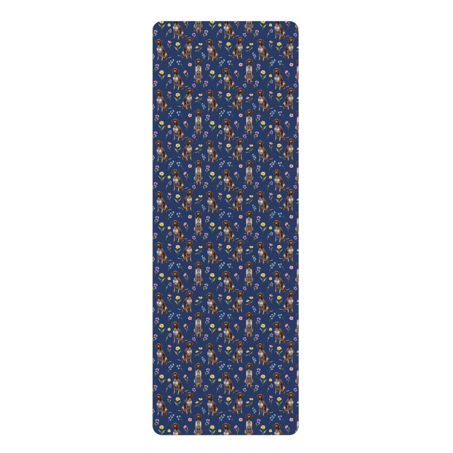 German Shorthaired Pointer Dog Floral Yoga Mat – Durable Non-Slip Rubber Surface for Home & Studio Practice