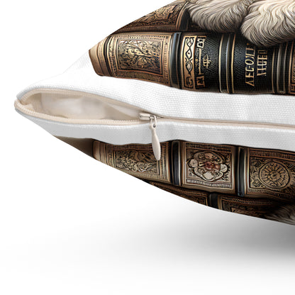 Schnauzer Throw Pillow for Book Lovers
