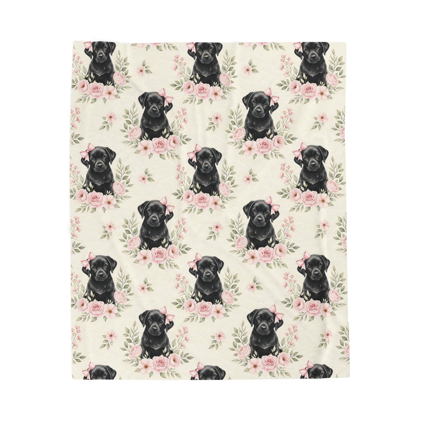 Black Labrador Retriever Pink Baby Blanket, Black Lab Dog Baby Shower Baby Girl Newborn Gift Hospital Announcement Blanket Coming Home