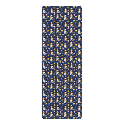 Havanese Dog Floral Yoga Mat – Durable Non-Slip Rubber Surface for Home & Studio Practice