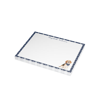 Beagle Navy Blue Paisley Notecard Set