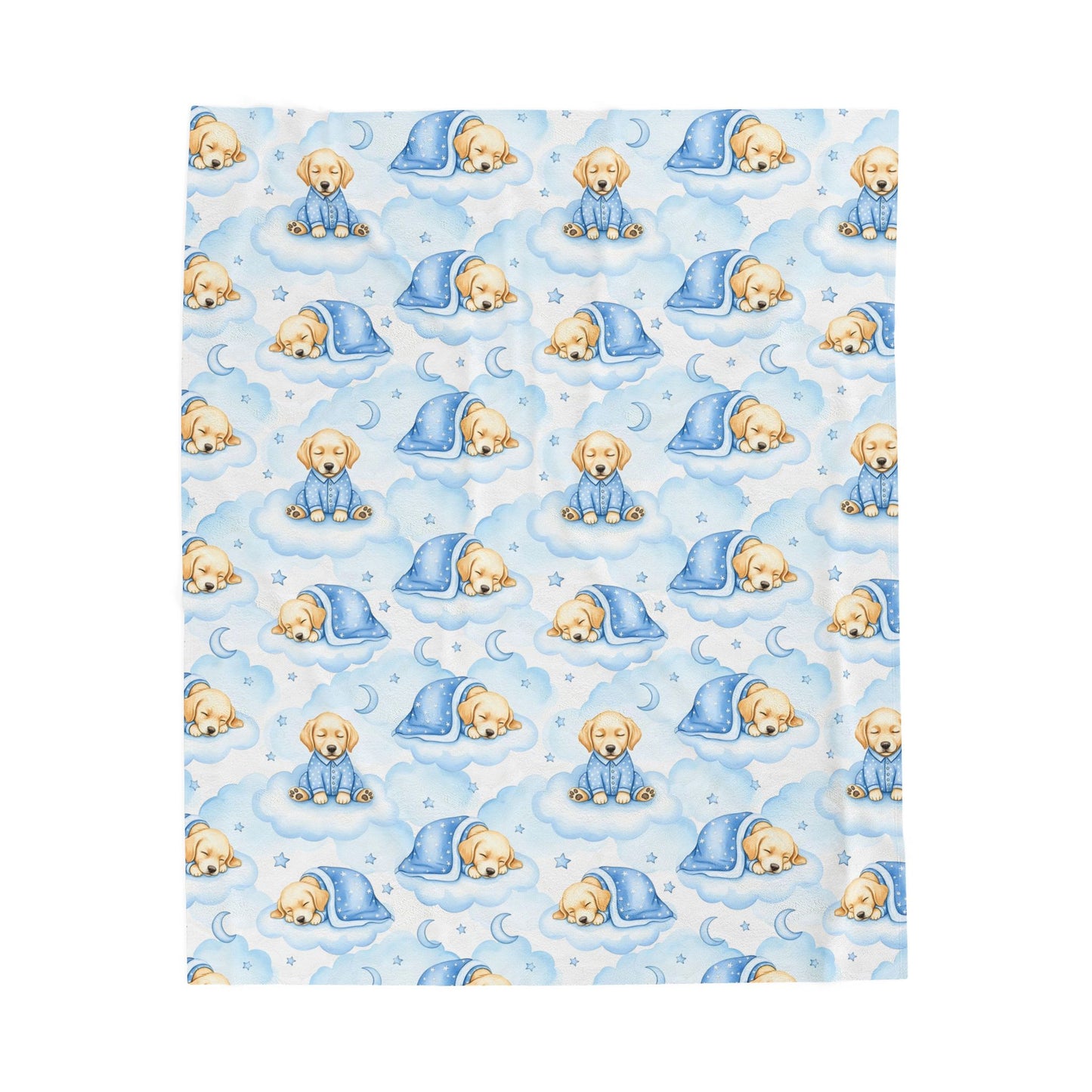 Golden Retriever Blue Baby Blanket, Golden Dog Baby Shower Baby Boy Newborn Gift Hospital Announcement Blanket Coming Home