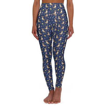 Chihuahua Dog Floral High Waisted Yoga Leggings - Perfect for Fitness & Everyday Wear