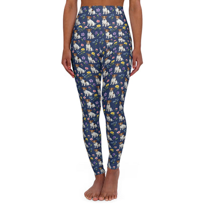 Jack Russell Terrier Dog Floral High Waisted Yoga Leggings - Perfect for Fitness & Everyday Wear