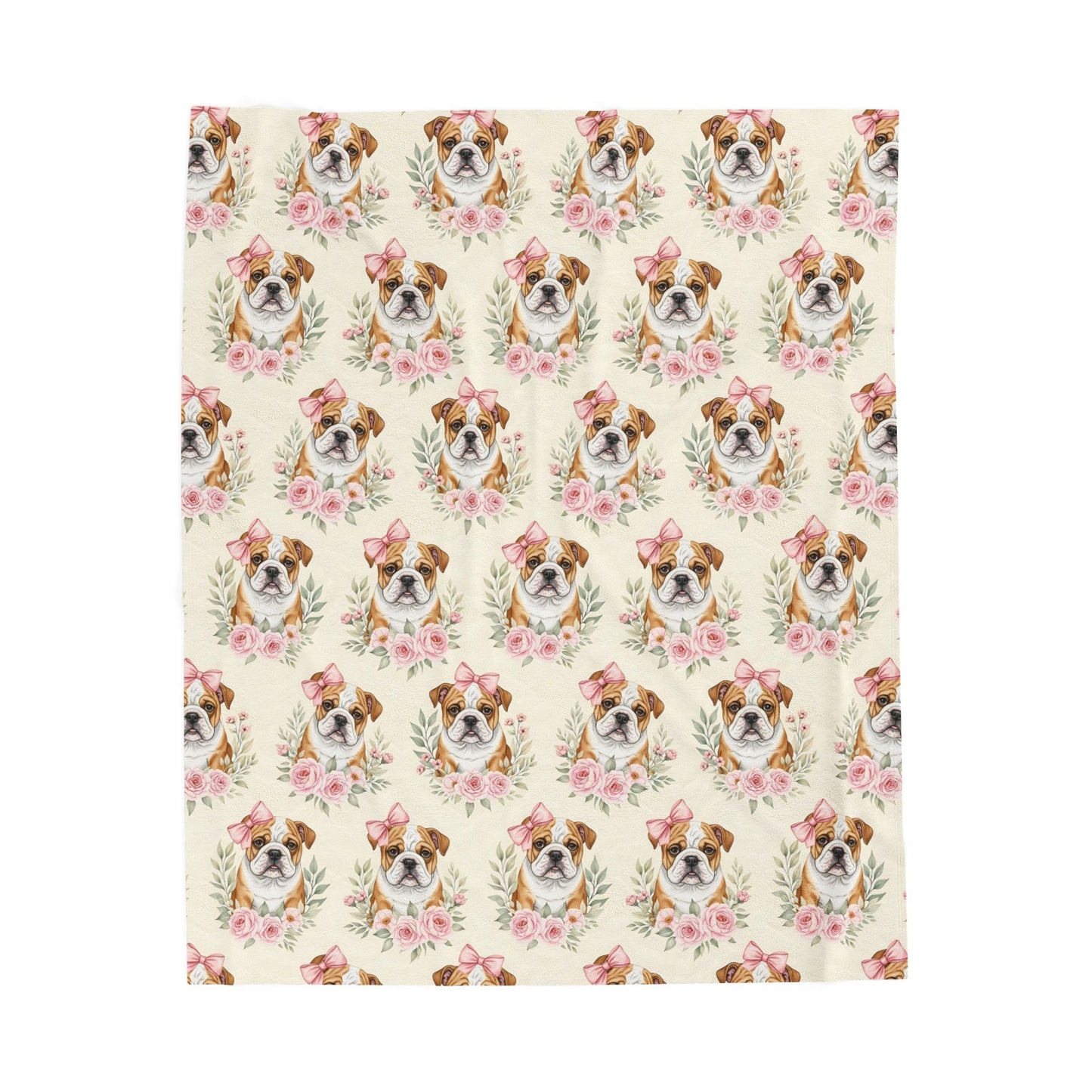 Bulldog Pink Baby Blanket, Bulldog Baby Shower Baby Girl Newborn Gift Hospital Announcement Blanket Coming Home