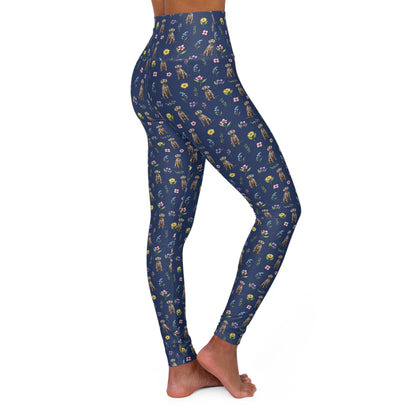Weimaraner Dog Floral High Waisted Yoga Leggings - Perfect for Fitness & Everyday Wear