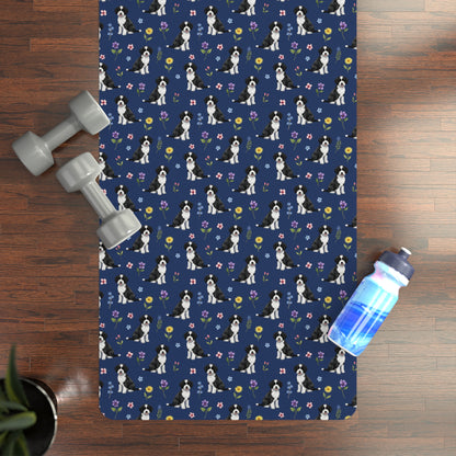 Portuguese Water Dog Floral Yoga Mat – Durable Non-Slip Rubber Surface for Home & Studio Practice