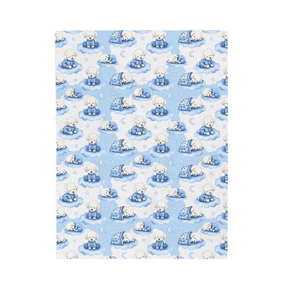 Bichon Frise Dog Blue Baby Blanket, Bichon Frise Baby Shower Baby Boy Newborn Gift Hospital Announcement Blanket Coming Home