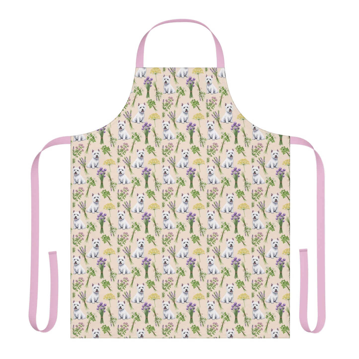 West Highland White Terrier Dog & Herbs Kitchen Apron