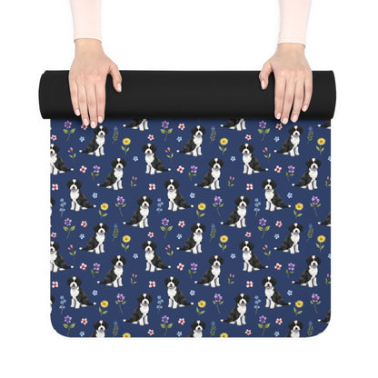 Portuguese Water Dog Floral Yoga Mat – Durable Non-Slip Rubber Surface for Home & Studio Practice