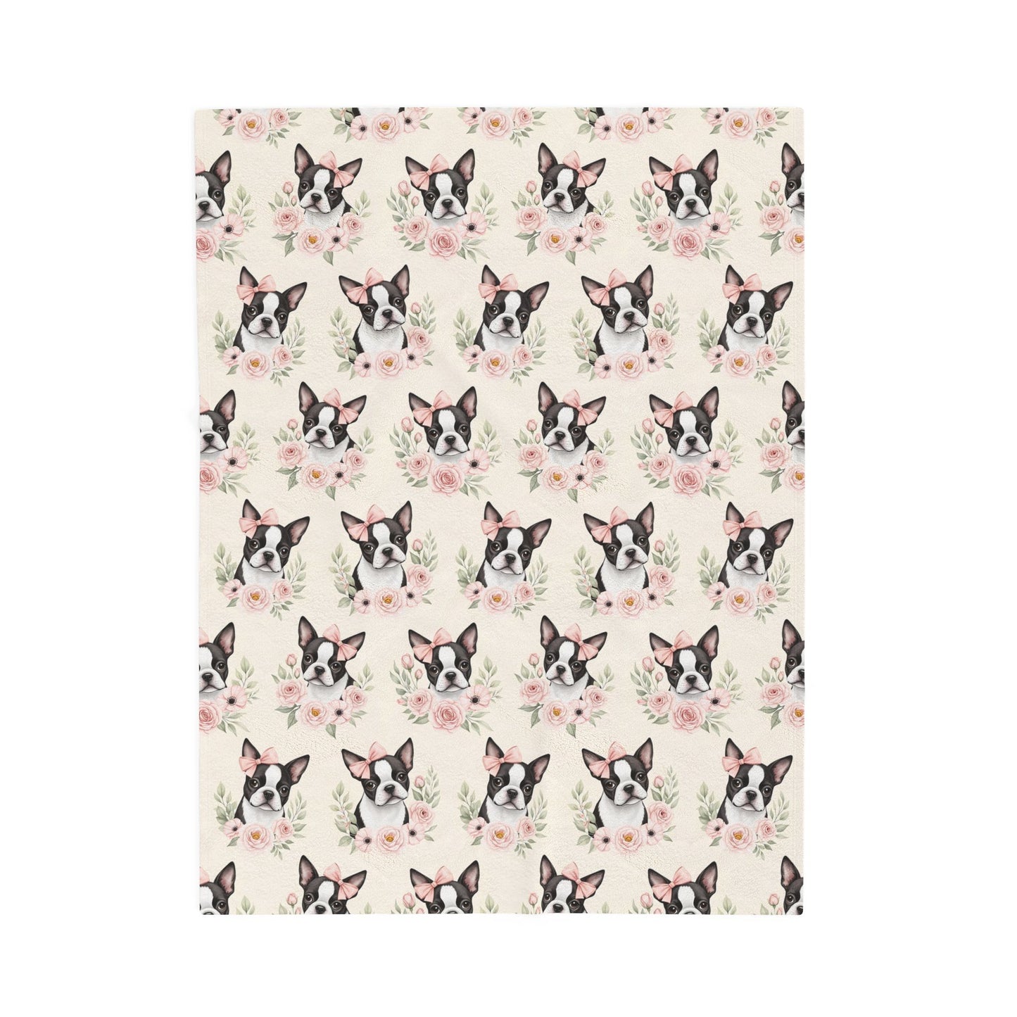 Boston Terrier Pink Baby Blanket, Boston Terrier Dog Baby Shower Baby Girl Newborn Gift Hospital Announcement Blanket Coming Home