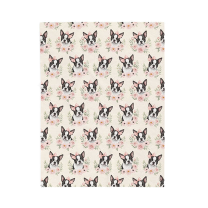 Boston Terrier Pink Baby Blanket, Boston Terrier Dog Baby Shower Baby Girl Newborn Gift Hospital Announcement Blanket Coming Home