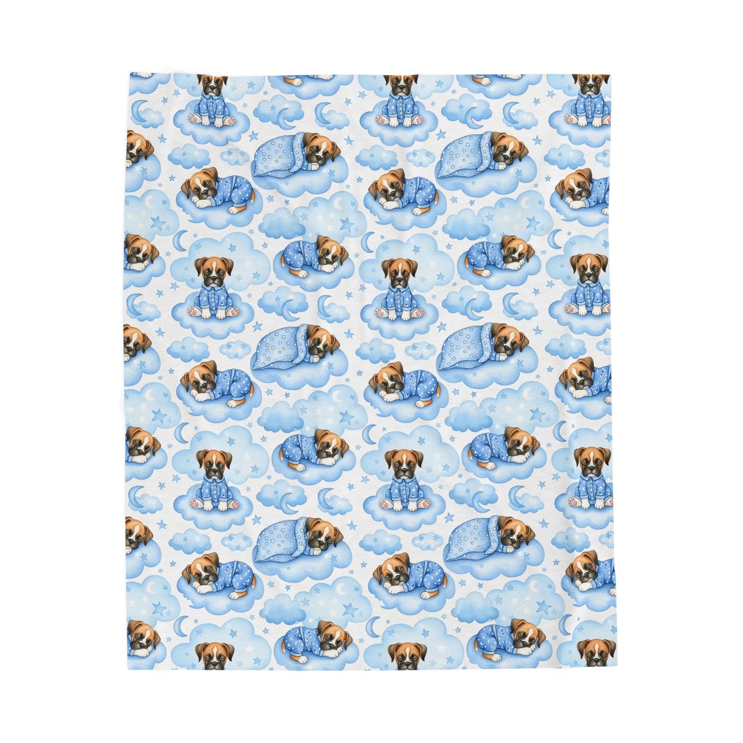 Boxer Dog Blue Baby Blanket