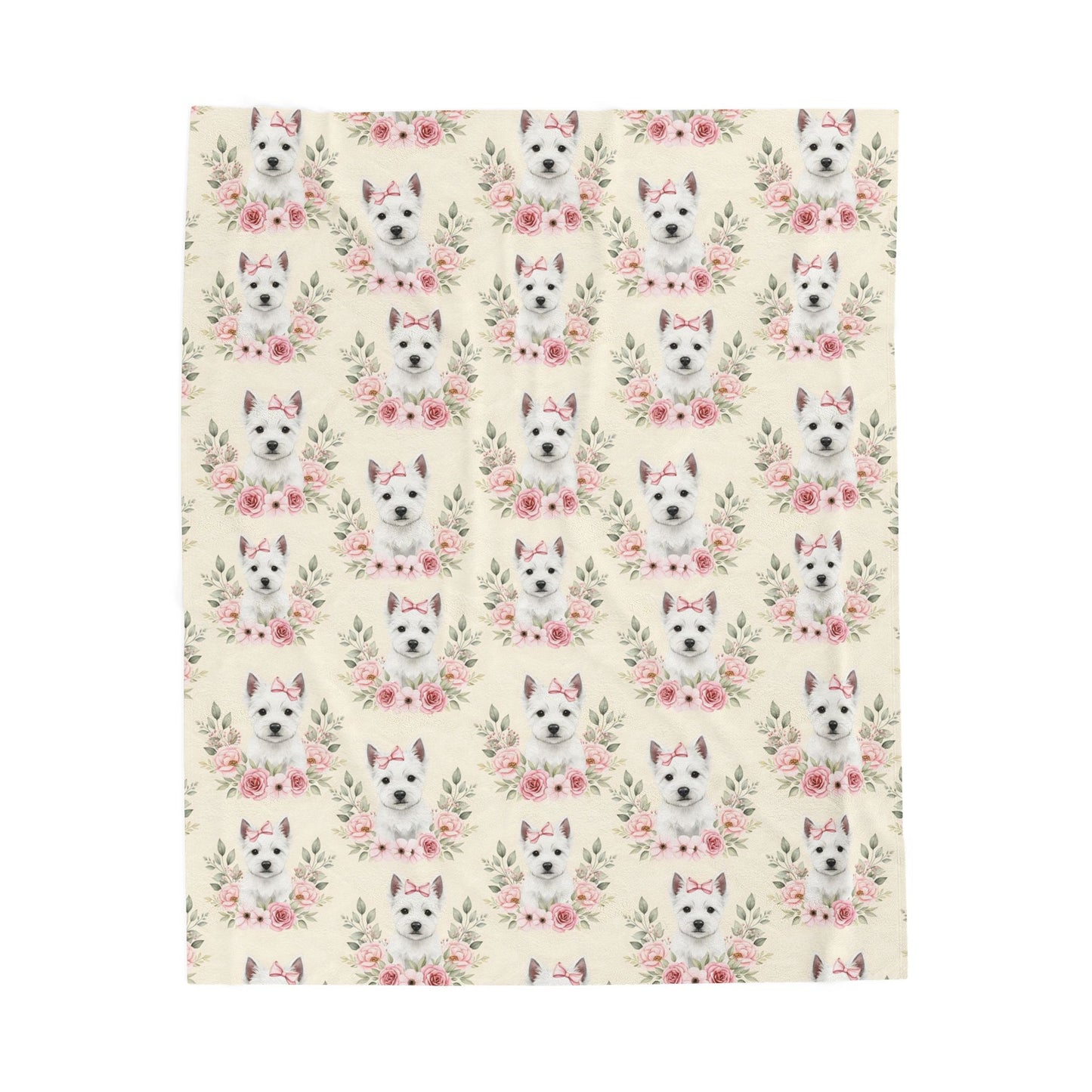 West Highland White Terrier Pink Baby Blanket, Westie Dog Baby Shower Baby Girl Newborn Gift Hospital Announcement Blanket Coming Home