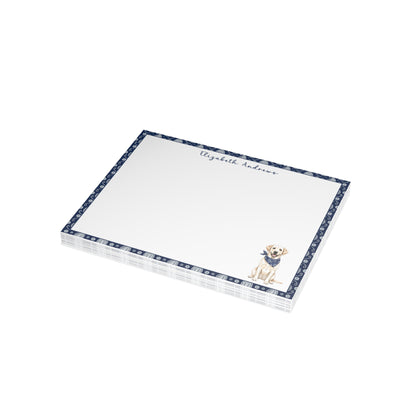 Labrador Retriever Navy Blue Paisley Notecard Set