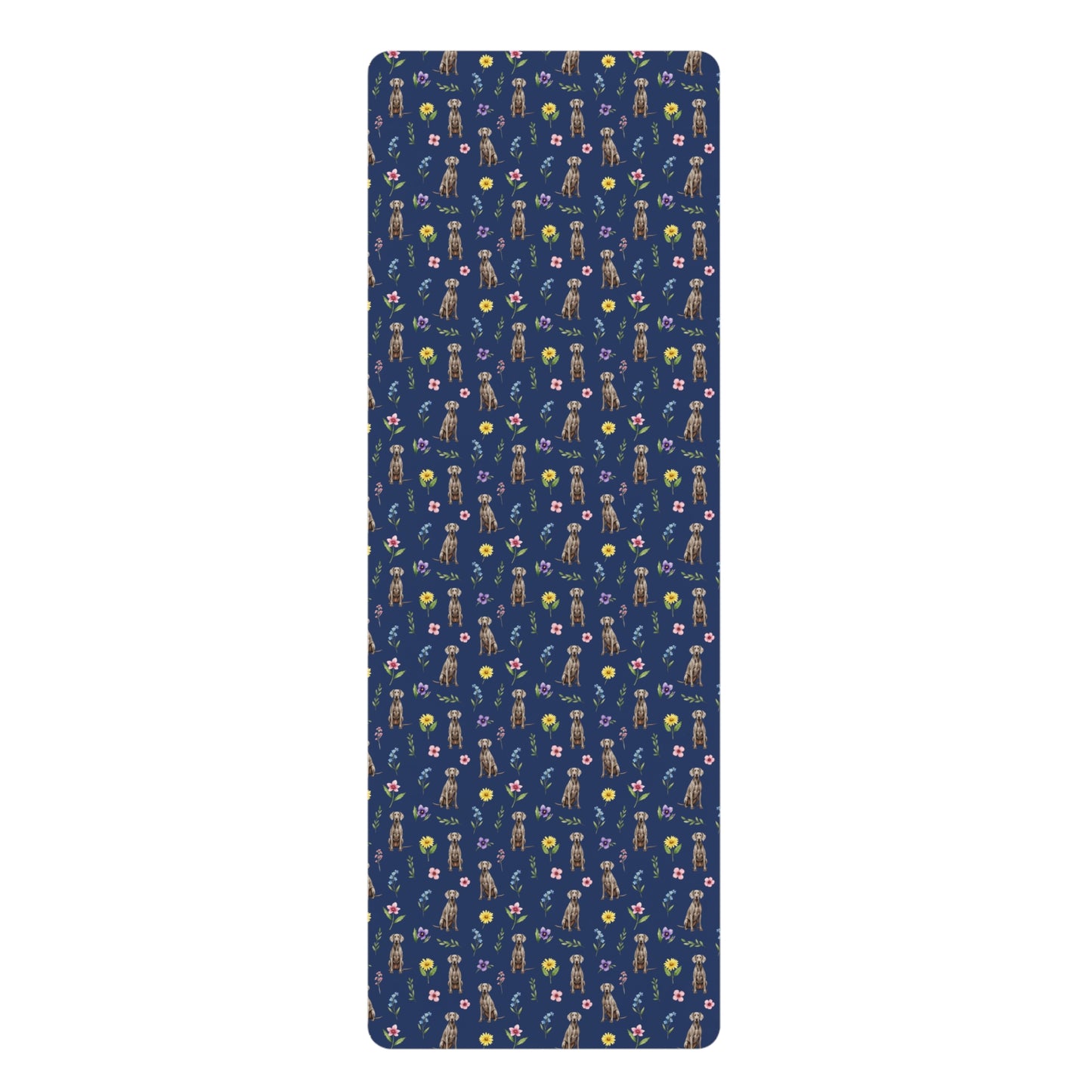 Weimaraner Dog Floral Yoga Mat – Durable Non-Slip Rubber Surface for Home & Studio Practice