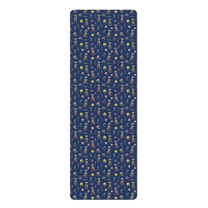 Weimaraner Dog Floral Yoga Mat – Durable Non-Slip Rubber Surface for Home & Studio Practice