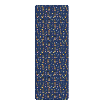 Australian Cattle Dog Floral Yoga Mat – Durable Non-Slip Rubber Surface for Home & Studio Practice