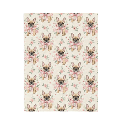 French Bulldog Pink Baby Blanket, Frenchie Dog Baby Shower Baby Girl Newborn Gift Hospital Announcement Blanket Coming Home