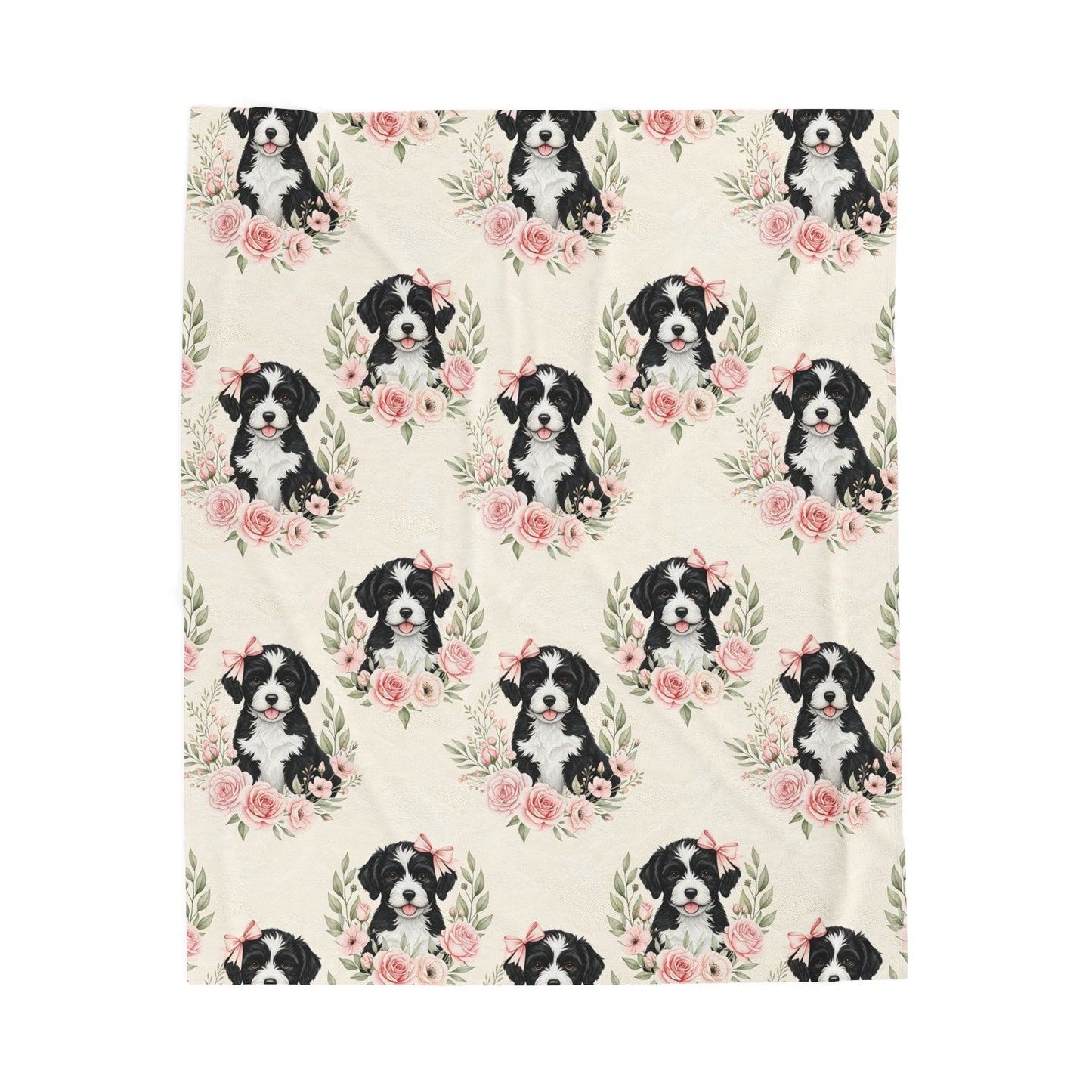 Portuguese Water Dog Pink Baby Blanket, Portie Dog Baby Shower Baby Girl Newborn Gift Hospital Announcement Blanket Coming Home