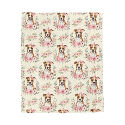 Pitbull Pink Baby Blanket, Pitbull Dog Baby Shower Baby Girl Newborn Gift Hospital Announcement Blanket Coming Home