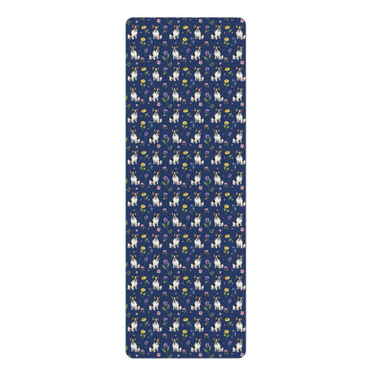 French Bulldog Dog Floral Yoga Mat – Durable Non-Slip Rubber Surface for Home & Studio Practice