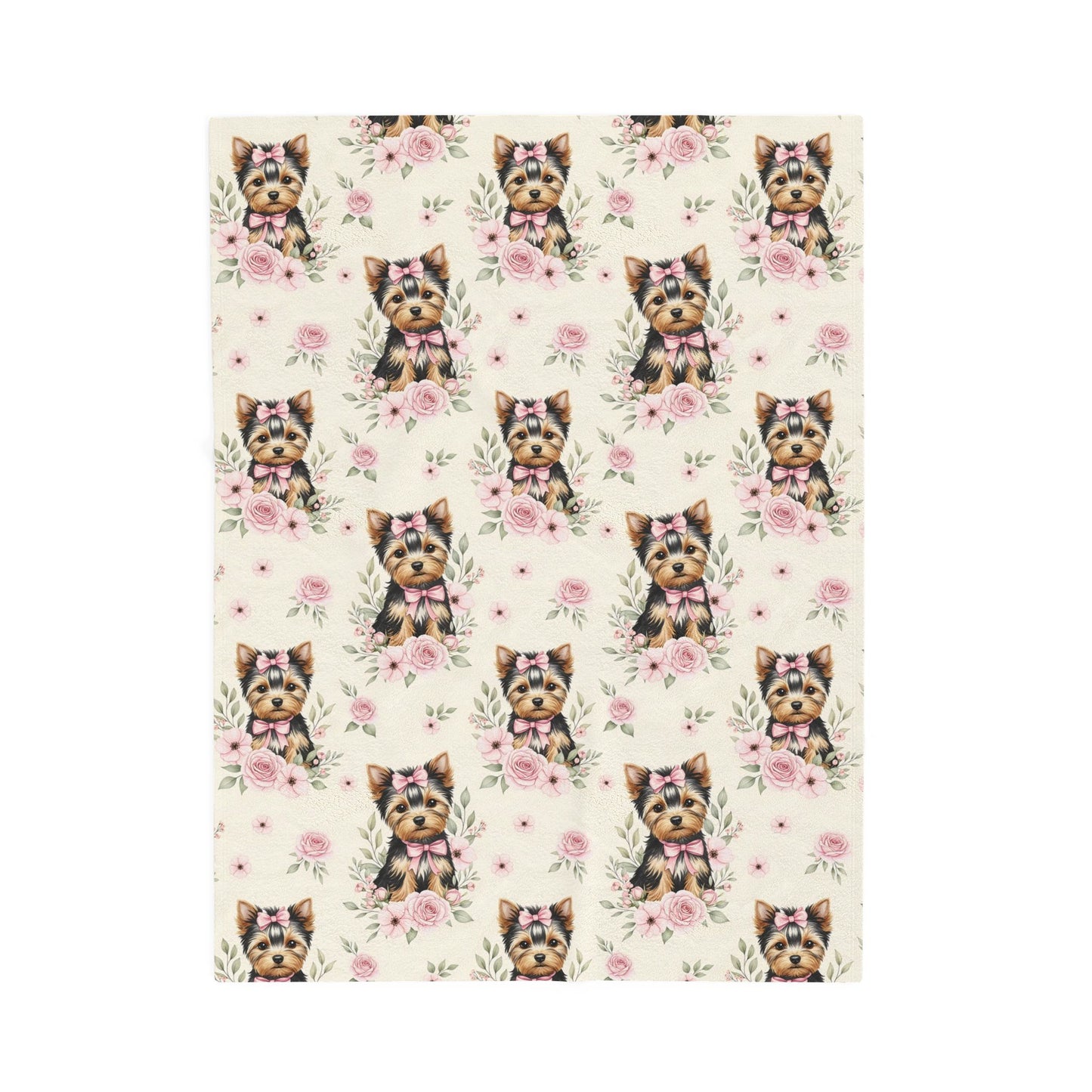 Yorkshire Terrier Pink Baby Blanket, Yorkie Dog Baby Shower Baby Girl Newborn Gift Hospital Announcement Blanket Coming Home