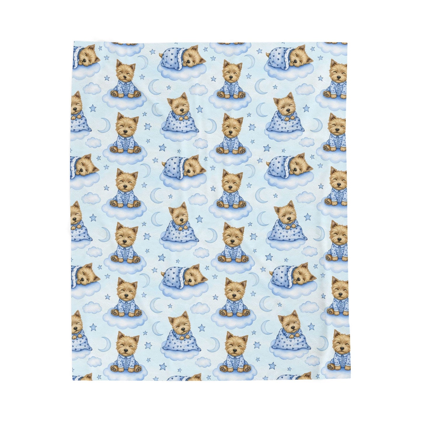 Cairn Terrier Blue Baby Blanket, Cairn Terrier Dog Baby Shower Baby Boy Newborn Gift Hospital Announcement Blanket Coming Home