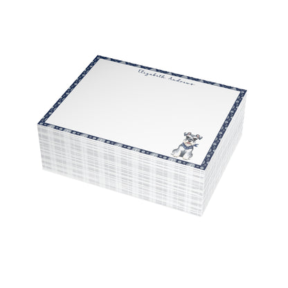Schnauzer Navy Blue Paisley Notecard Set