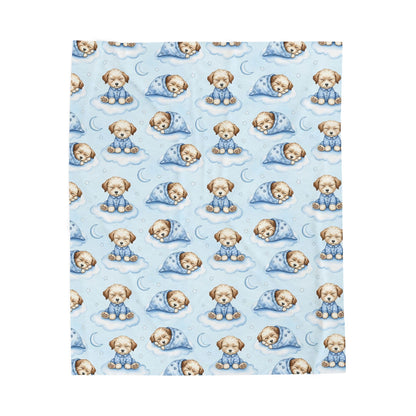 Havanese Blue Baby Blanket, Havanese Dog Baby Shower Baby Boy Newborn Gift Hospital Announcement Blanket Coming Home